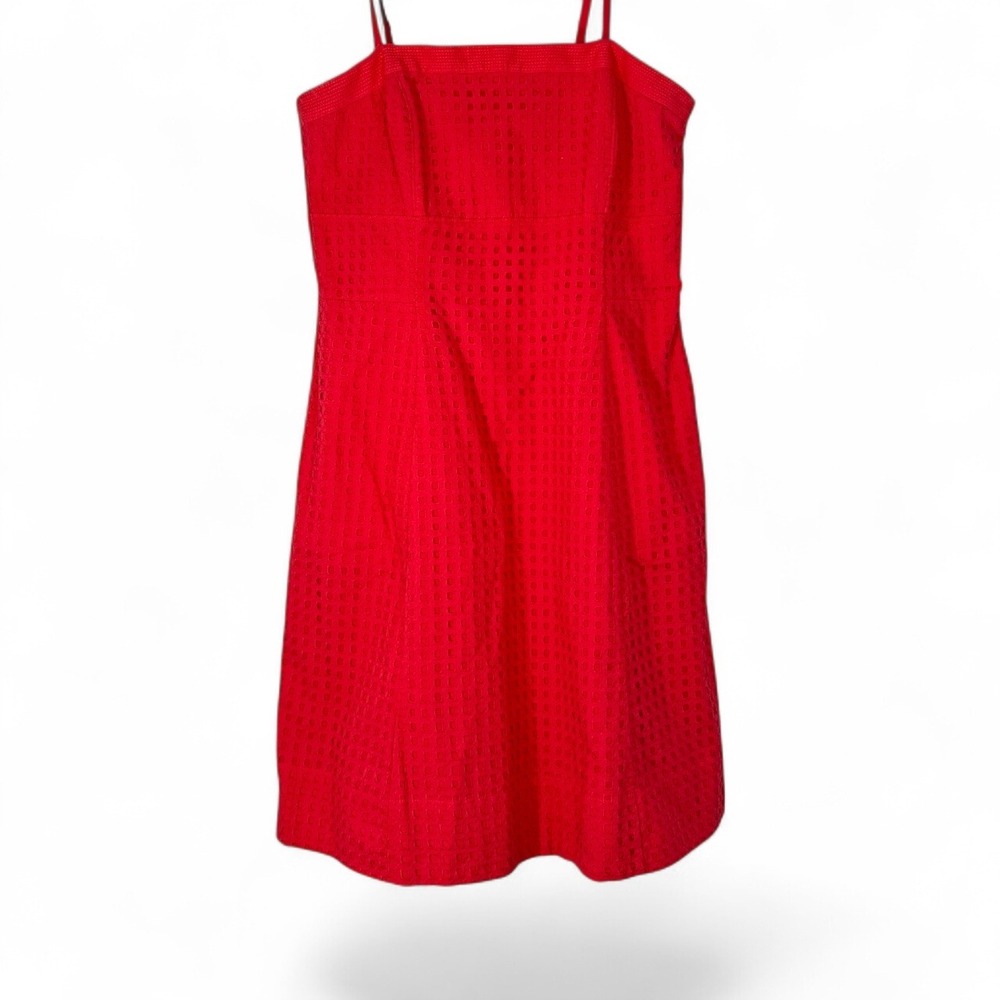 White House Black Market | Dresses | White House Black Market Red Eyelet Strapless Smocked Detail Dress Size 2 Euc